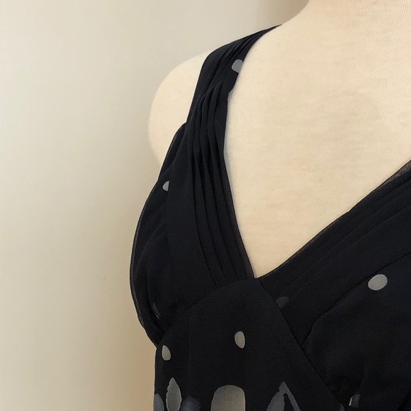 Like-New Navy Rebecca Taylor Silk Sweetheart-Top - Picture 3 of 10